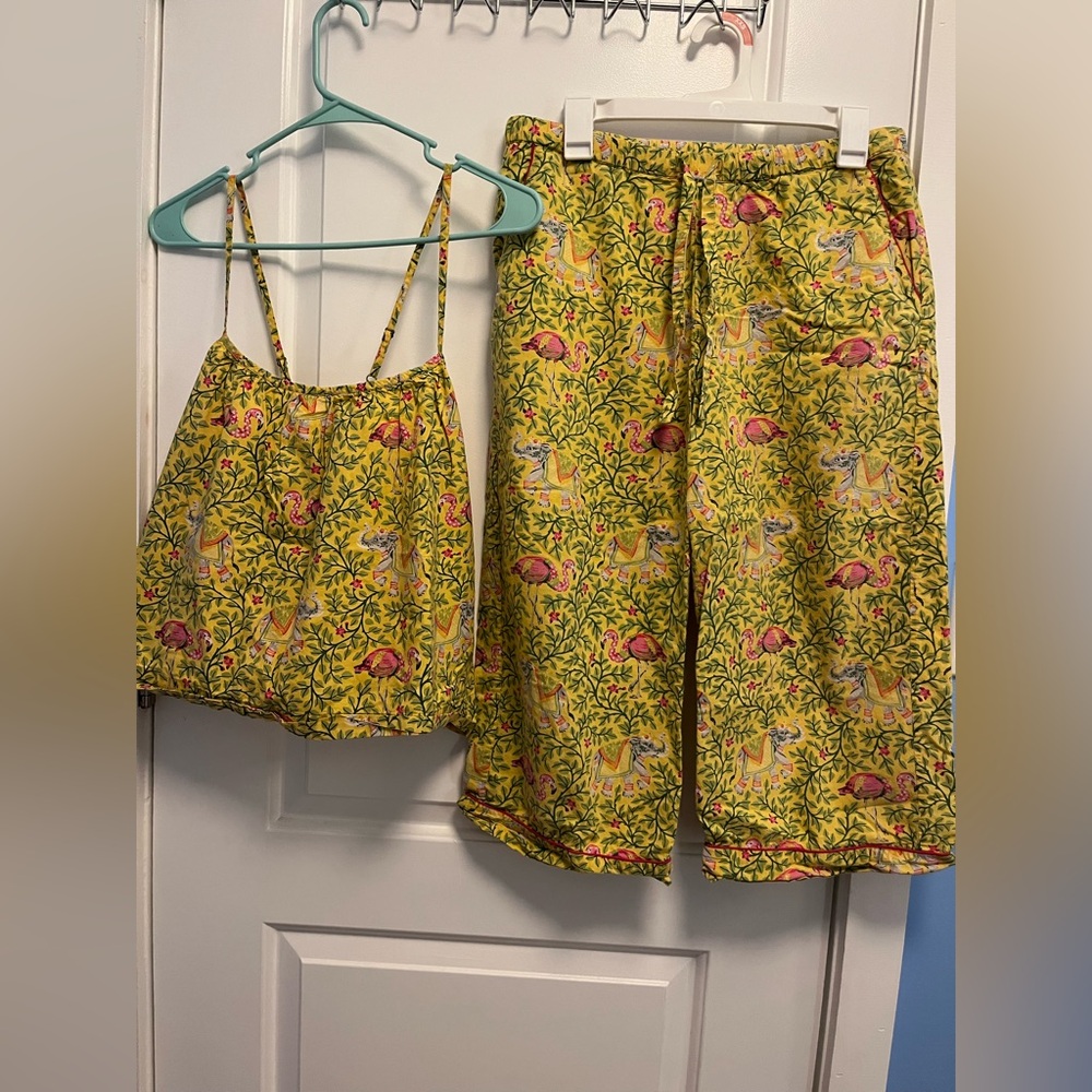 Printfresh Yellow Pink Flamingo Set